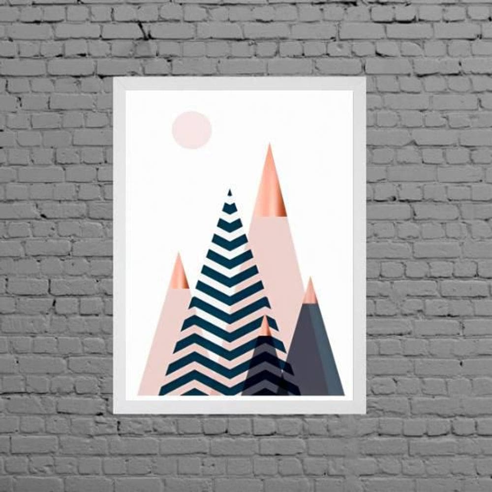 Quadro Decorativo Montanhas Geométricas 45X34Cm
