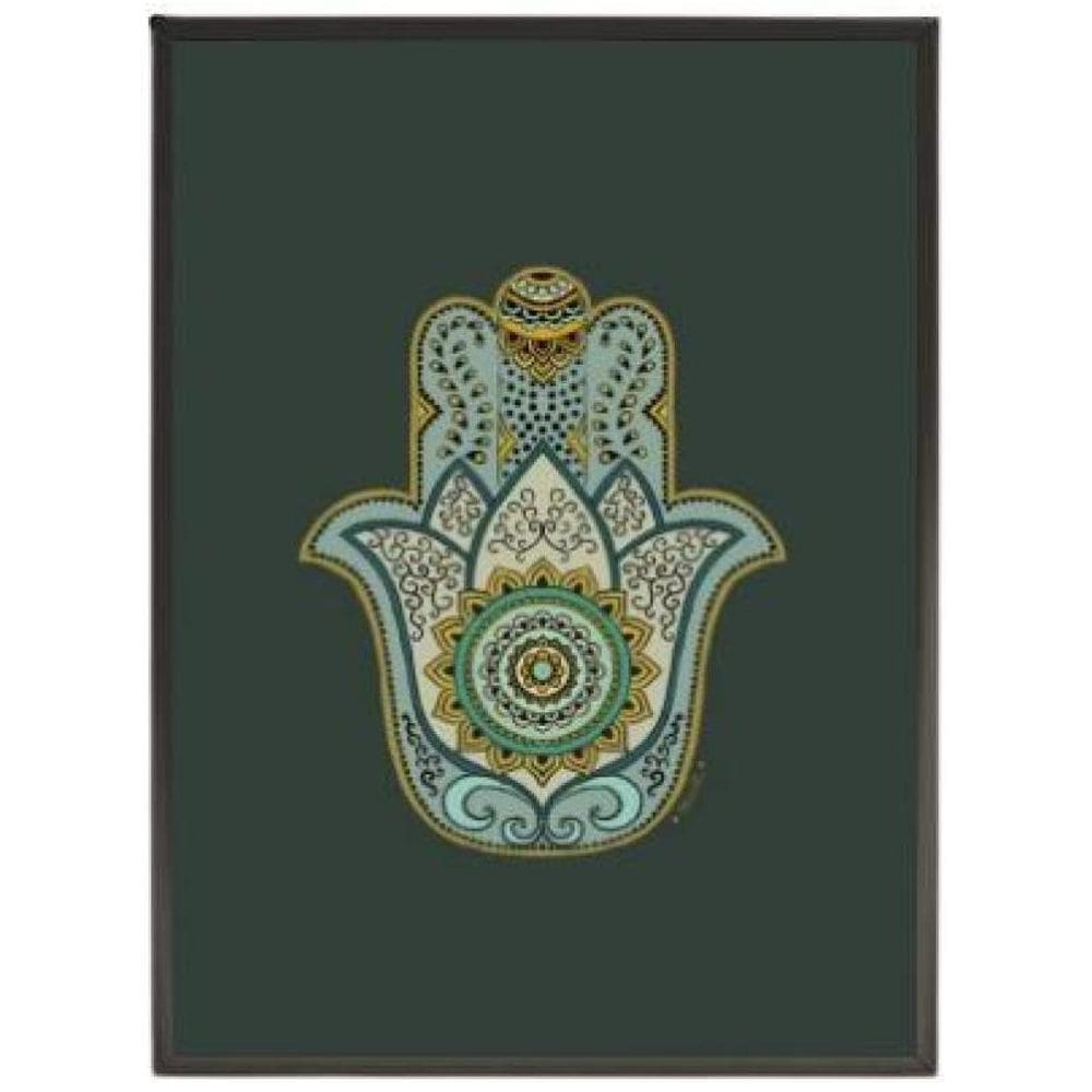 Quadro Místico Mão Indiana 33X24Cm - Madeira Preta