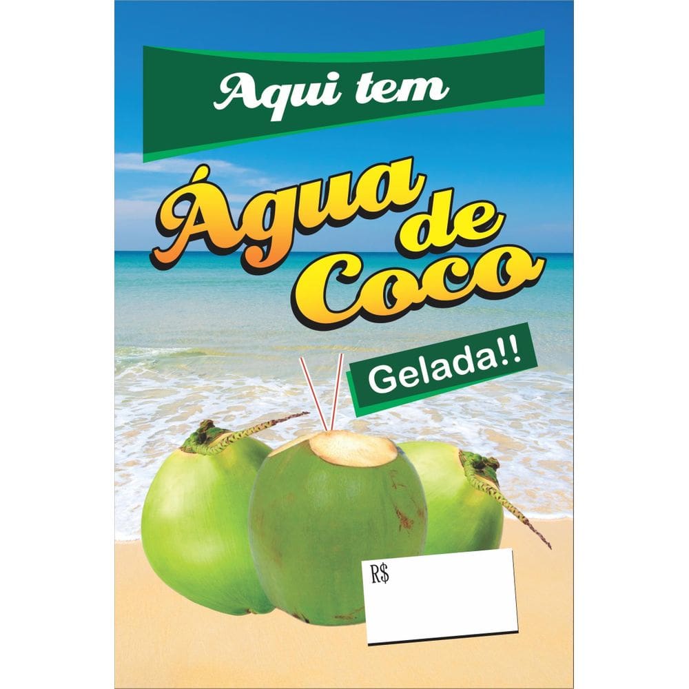 Banner Arte Pronta - Aqui Tem Água De Coco