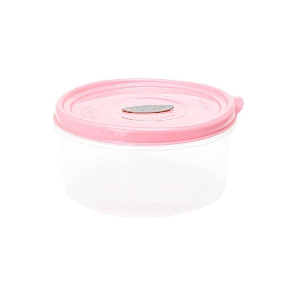Pote Redondo Para Micro-ondas E Freezer Com Válvula 2l Rosa
