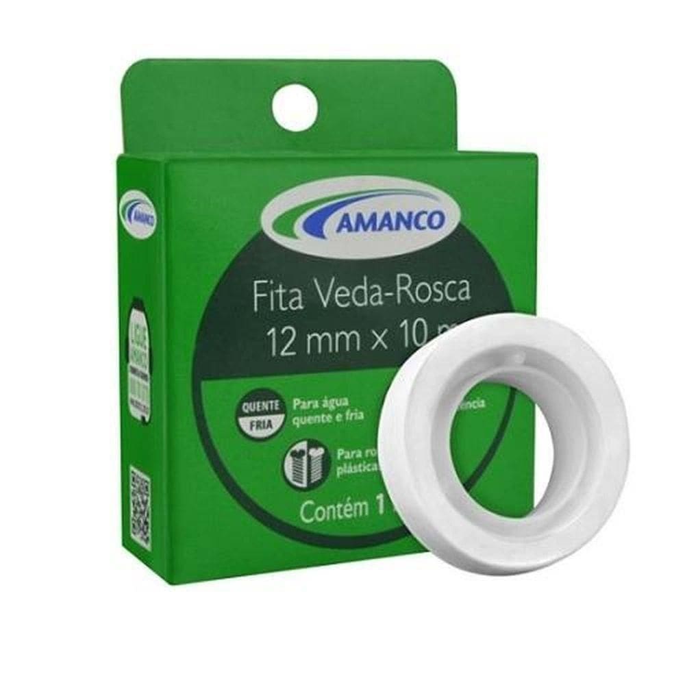 Veda Rosca 12mm 10m Amanco P.t.f.e. Teflon Tubulações Vapor Ar Comprimido Vácuo água Quente Químcos