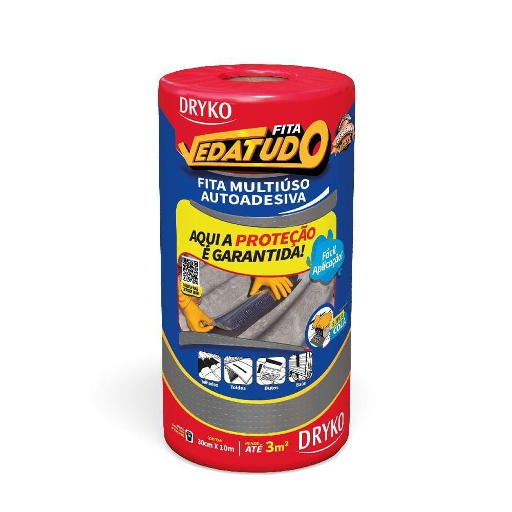 Fita Vedatudo 30 Cm Cinza - Fvd30-cinza - Dryko Fita Vedatudo 30cm Cinza - Fvd30-cinza - Dryko