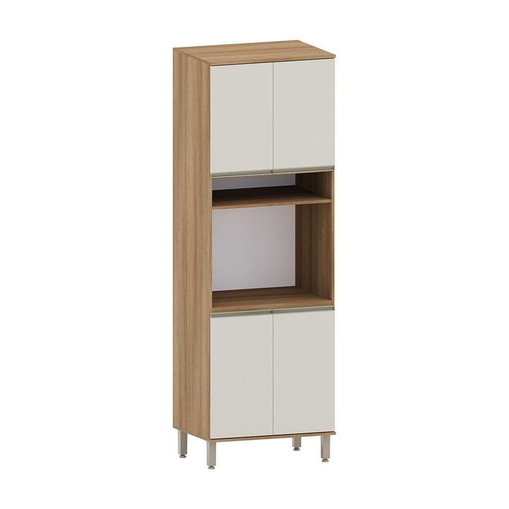 Paneleiro 70cm 4 Portas Com Espaço Para Forno E Micro-ondas Avelã/areia