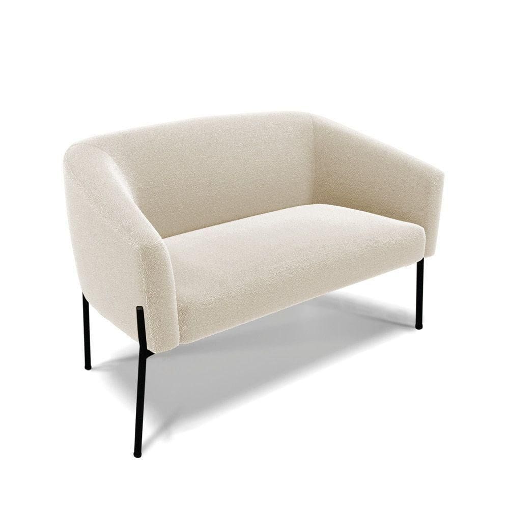 Sofá Namoradeira E 2 Poltronas Pé Ferro Pto Stella Bouclê Bege D03 - D`rossi