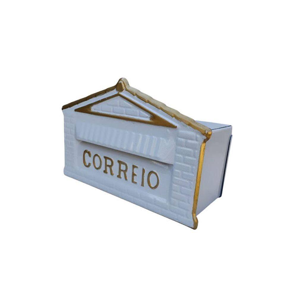 Caixa De Correio Cartas Para Muro Detrás Branca 15x23x11cm