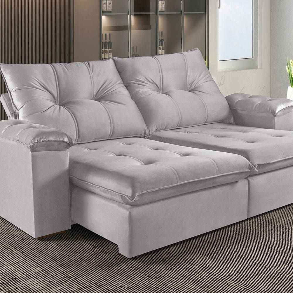 Sofá Retrátil E Reclinável 2 Lugares M-194 Estofados Martins Creme