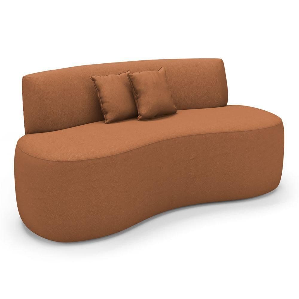 Sofá Orgânico Curvo Living Manhattan 150cm 02 Lugares Courino - Desk Design Preto