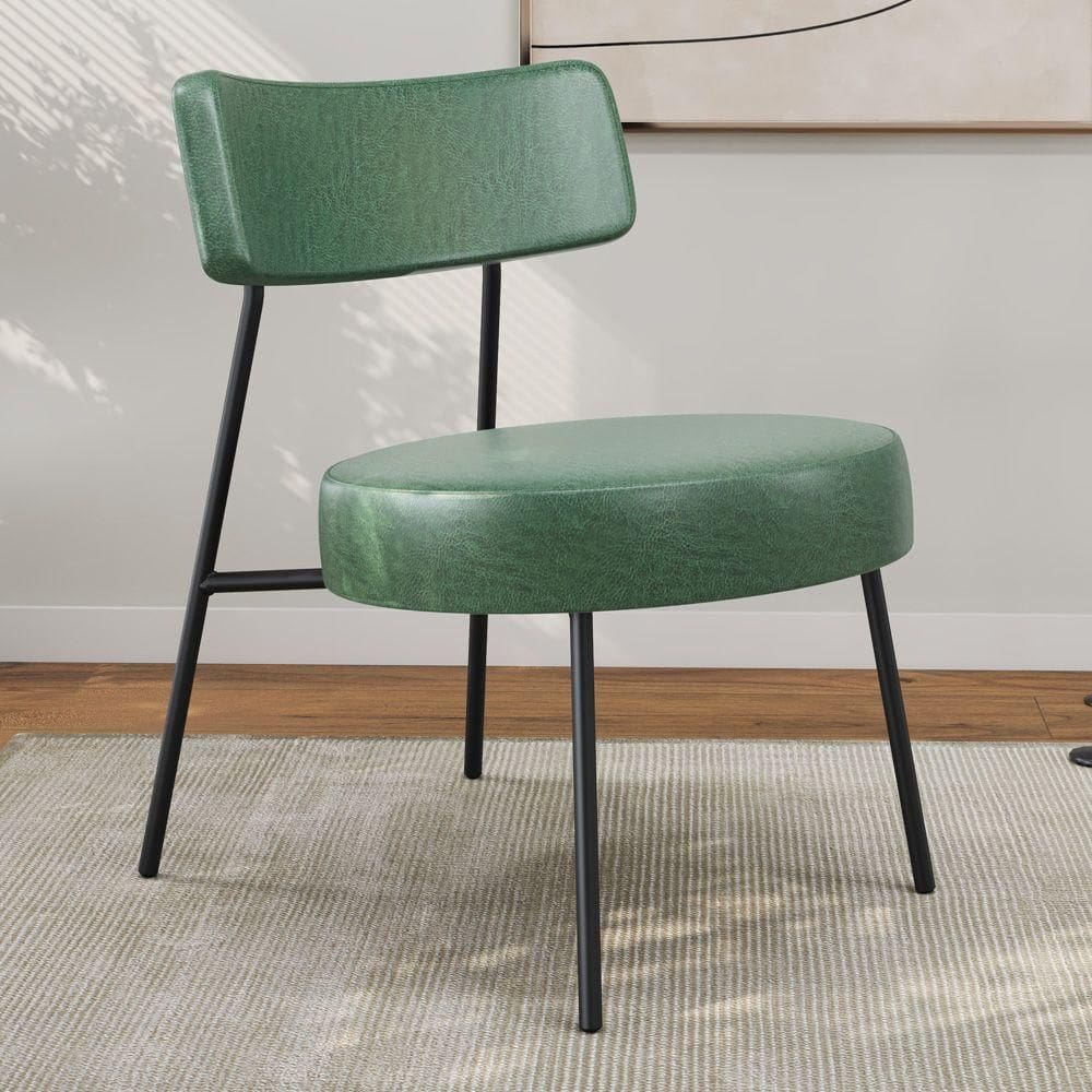 Poltrona Decorativa Sala De Estar Kobe Estofada Com Encosto Couríssimo Verde - Desk Design Cor Verde