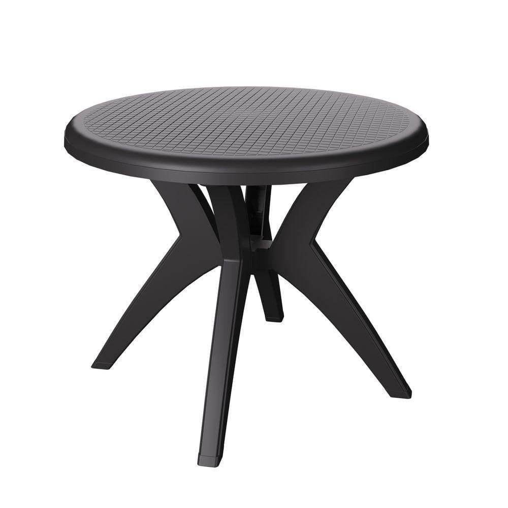 Mesa Redonda Jardim/varanda Deluxe Polipropileno Cor:preto