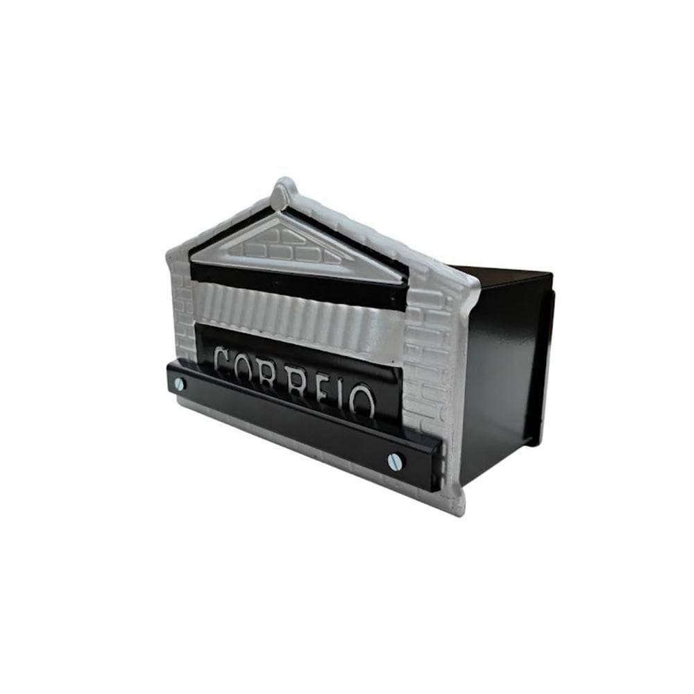 Caixa De Correio Cartas Para Grade Detrás Preta 15x23x11cm