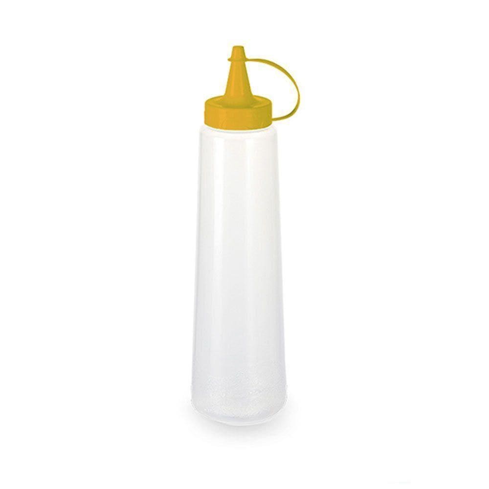 Bisnaga Plástica Transparente Com Tampa Em Cores 400 Ml - Plasvale Amarelo