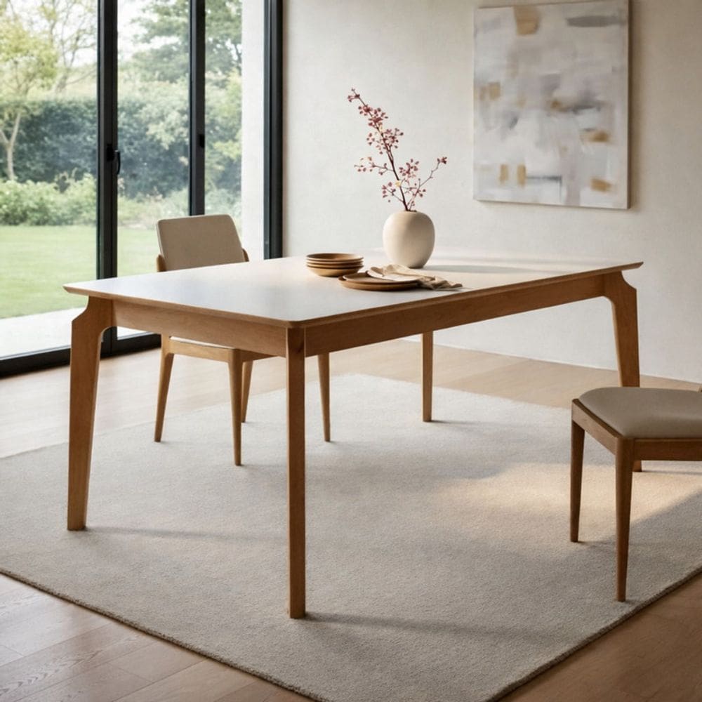 Mesa de Jantar Tampo em Vidro  2,20m x 1,10m Glass Gold Salas