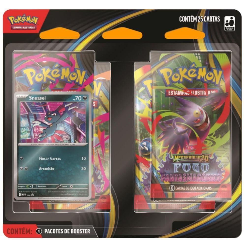 Pack Pokémon Com 4 Pacote Fogo Fastasmagorico - 4444410188 - Pokemon