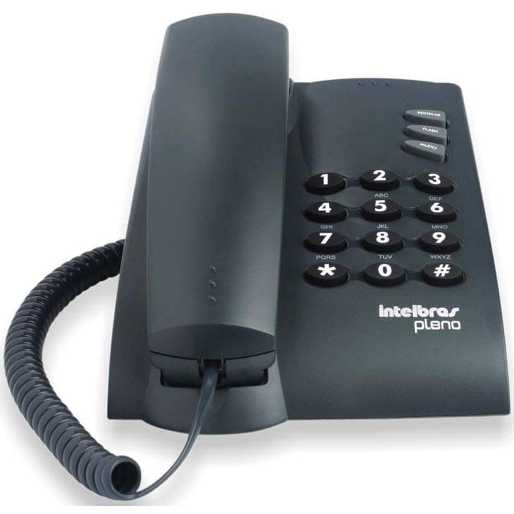 Telefone Intelbras Pleno com fio, Preto