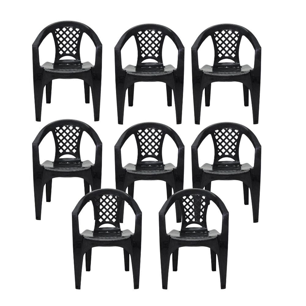 Kit 8 Cadeiras Tramontina Iguape Polipropileno com Bracos Empilhaveis