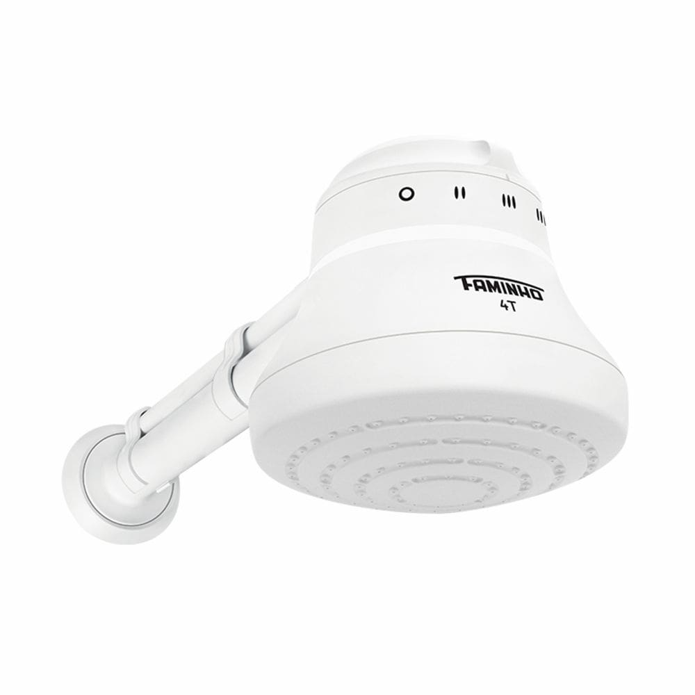 Chuveiro/Ducha Elétrico Fame Faminho 5400W 4 Temperaturas 110V Branco com Cano 3860