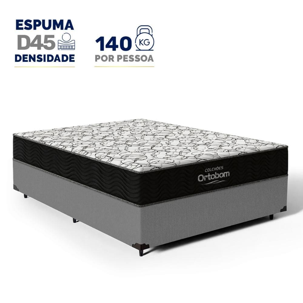 Cama Box com Colchão de Espuma D45 Ortobom Airtech 150 Casal 138cm