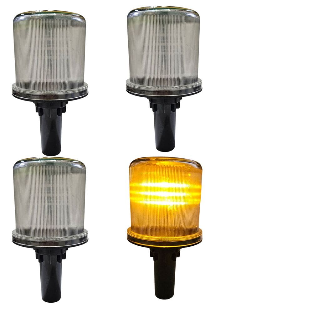 Sinalizador Solar Viario Kit 4 Uni Alerta Rodovia Estrada Rua Cone Emergencia Obra