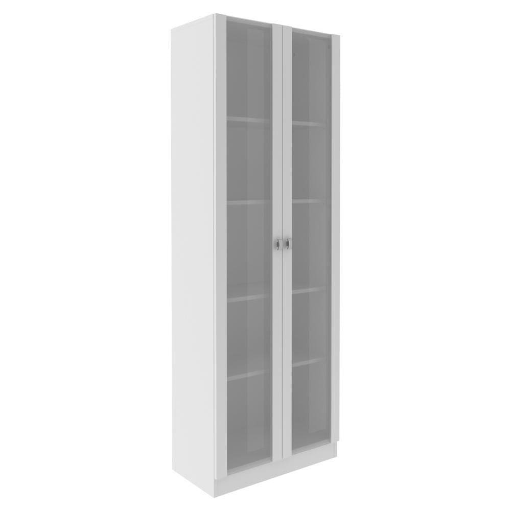 Armario Multiuso 2 Portas Vidro 171x60 Cm Am3112 Branco Tecno Mobili