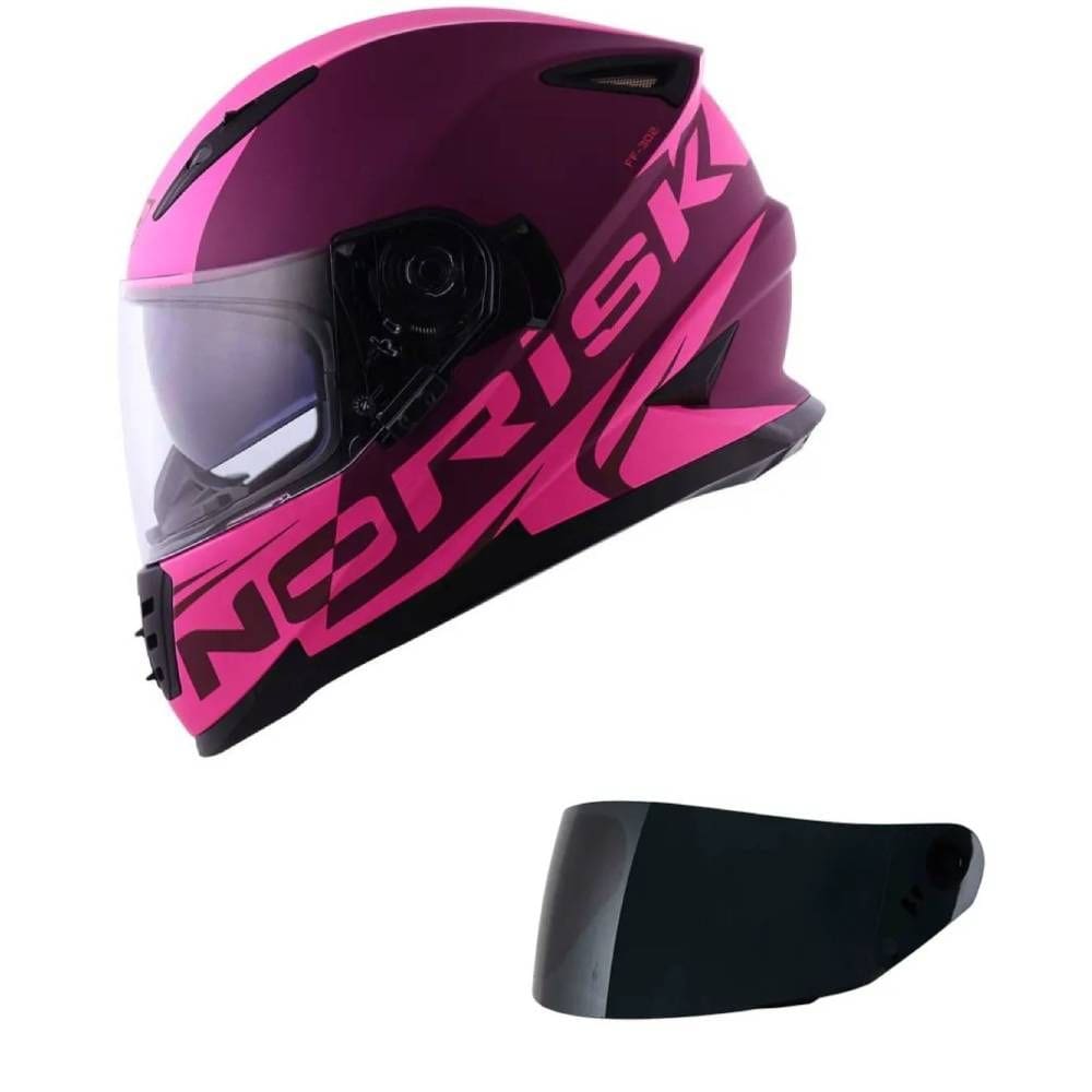 Capacete Norisk Soul II Manty Rosa Mais Viseira Fumê