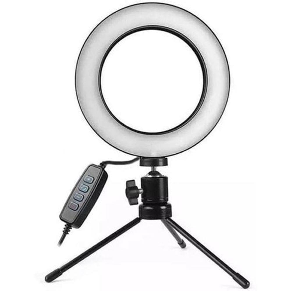 Ring Light De Mesa Iluminador De Led Tripé 6 Polegadas 16Cm