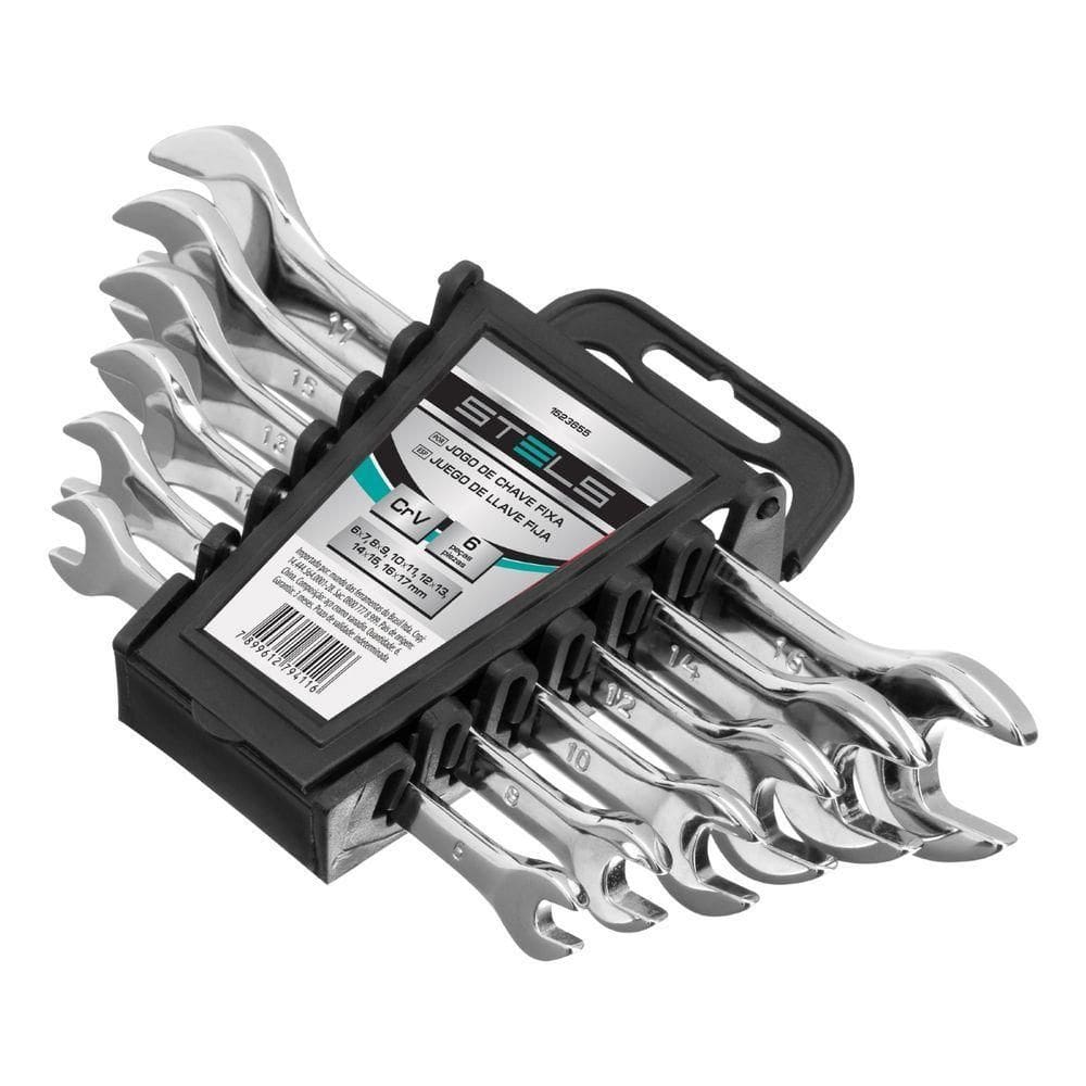 Jogo De Chave Fixa Cromo Vanádio 6pcs Stels Crv