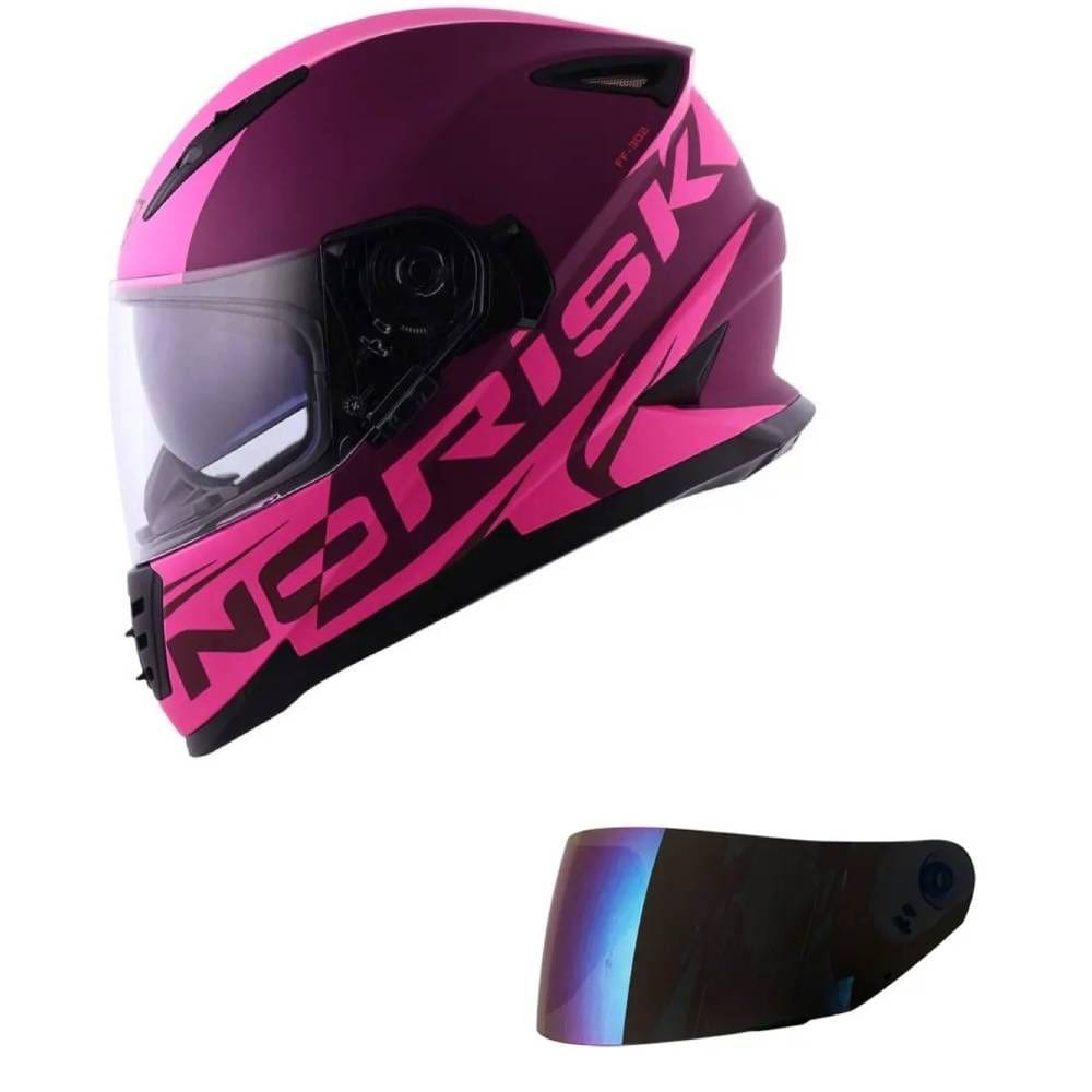 Capacete Norisk Soul II Manty Rosa Mais Viseira Camaleão