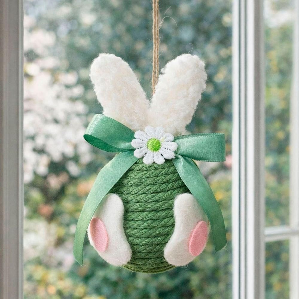 Pendente Ovinhos Coelho Páscoa Enfeite Decorativo De 13x8cm Verde