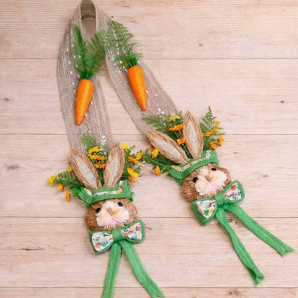 Decoração Pascoa Escapulário Cabeça Coelho Enfeite Porta 2m