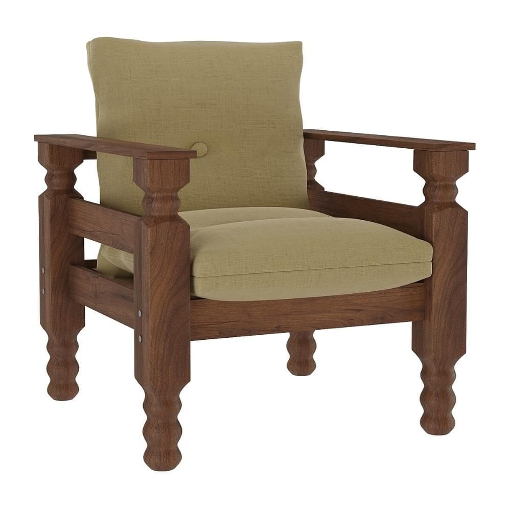 Poltrona Madeira Maciça Liz Multimóveis CR7003 Areia