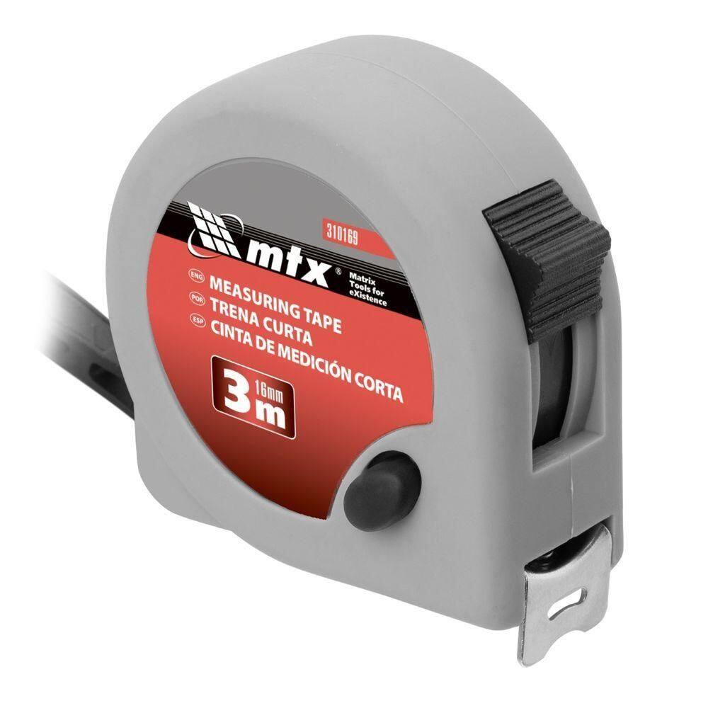 Trena Curta 3m 16mm Plástico Abs Fine Mtx Medição Precisa