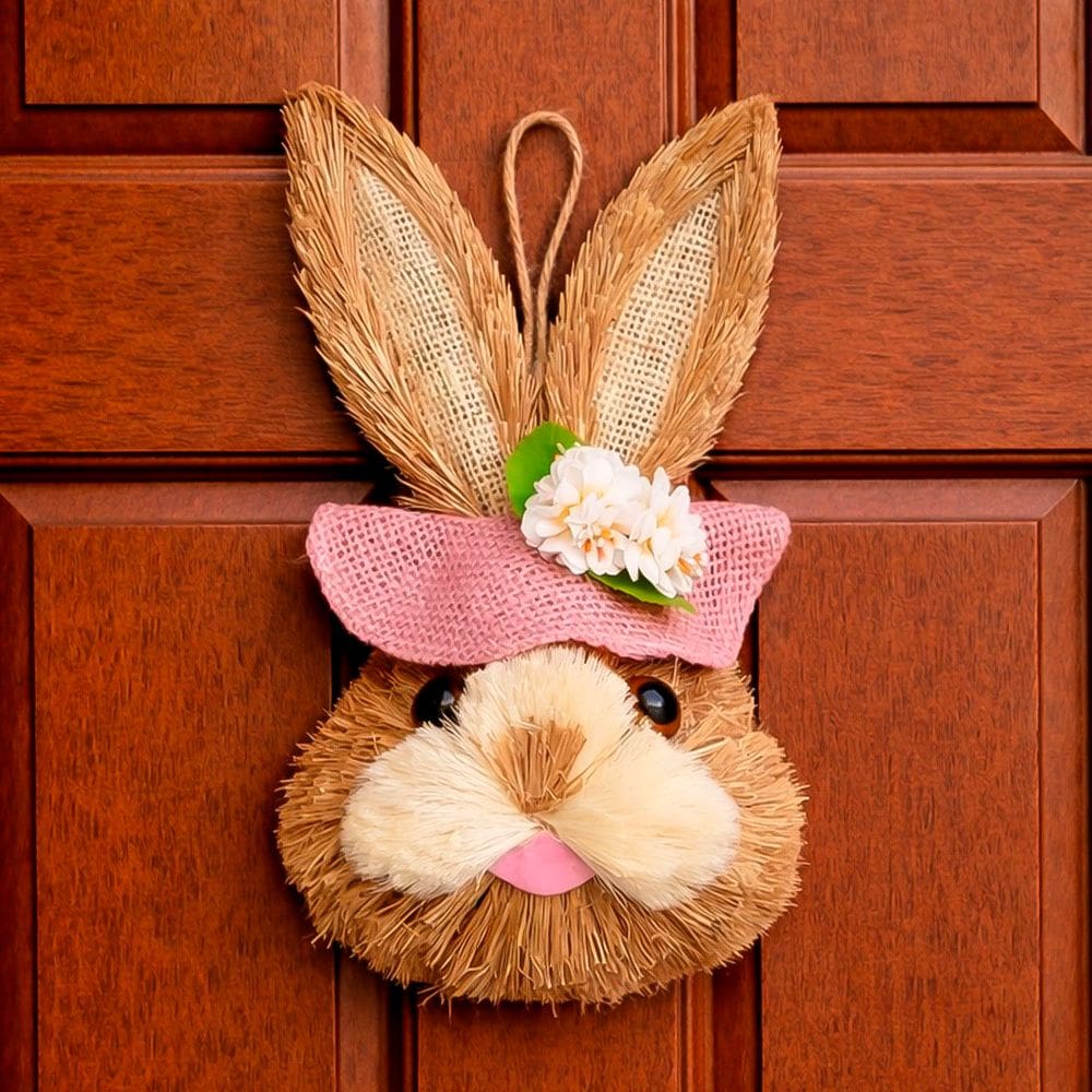 Pendente Pascoa Cabeça Coelha Coelhinha Porta Parede De 27cm