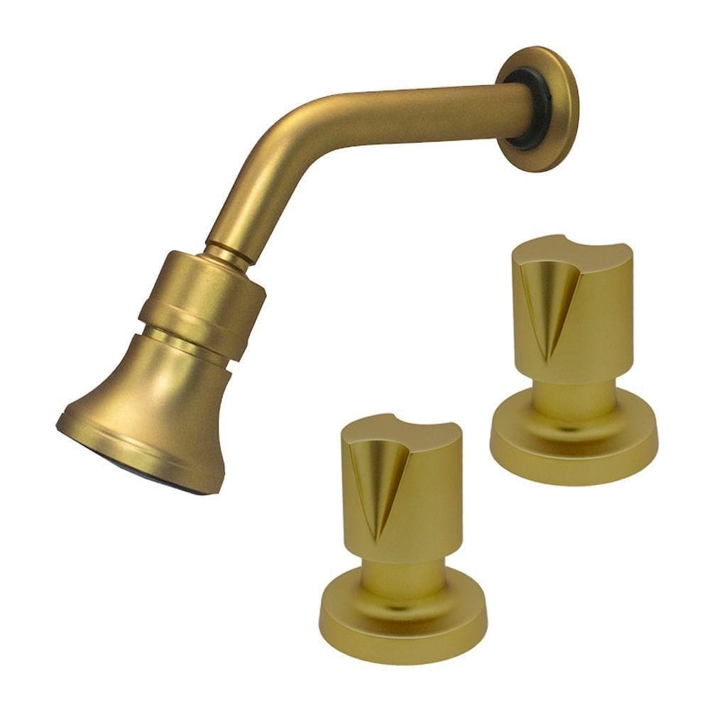 Kit Chuveiro Ducha Gás E Solar Dourado Fosco + 2 Acabamento Registro Padrão Deca Dourado Fosco