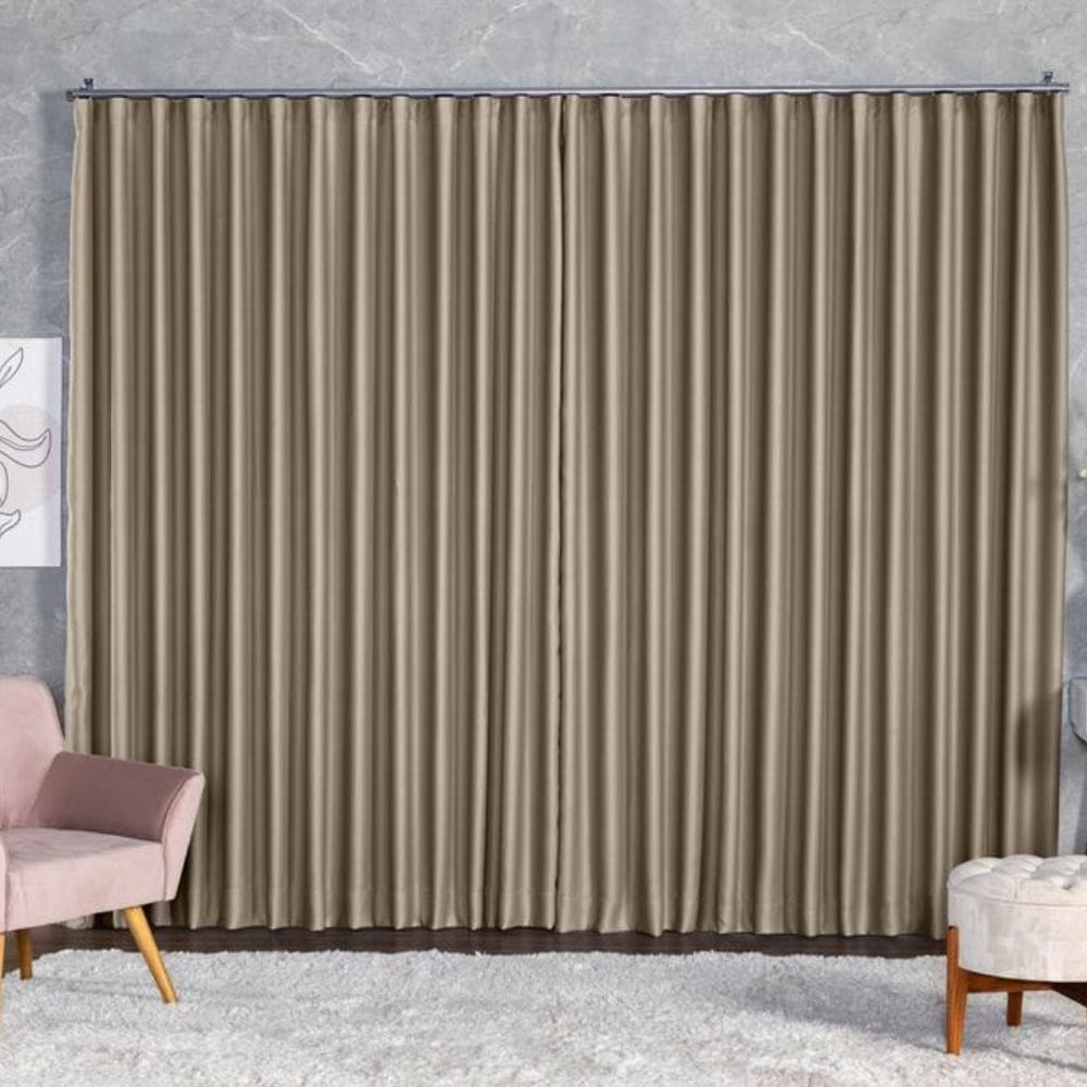 Cortina Blackout Tecido 4.00m x 2.50m Para Trilho Suíço Sala Quarto