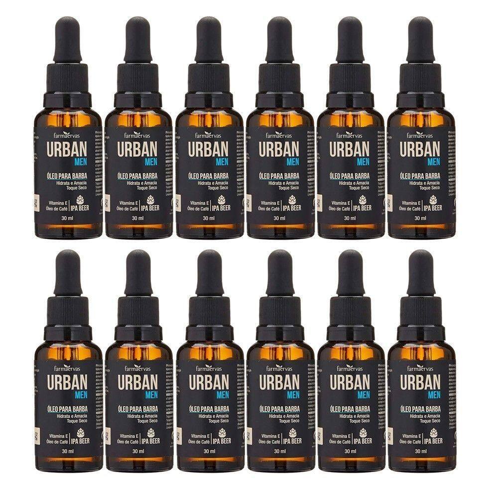 Kit 12 óleo Para Barba Hidratante Amaciar Os Pelos Toque Seco Ipa Beer 30ml Urban Men