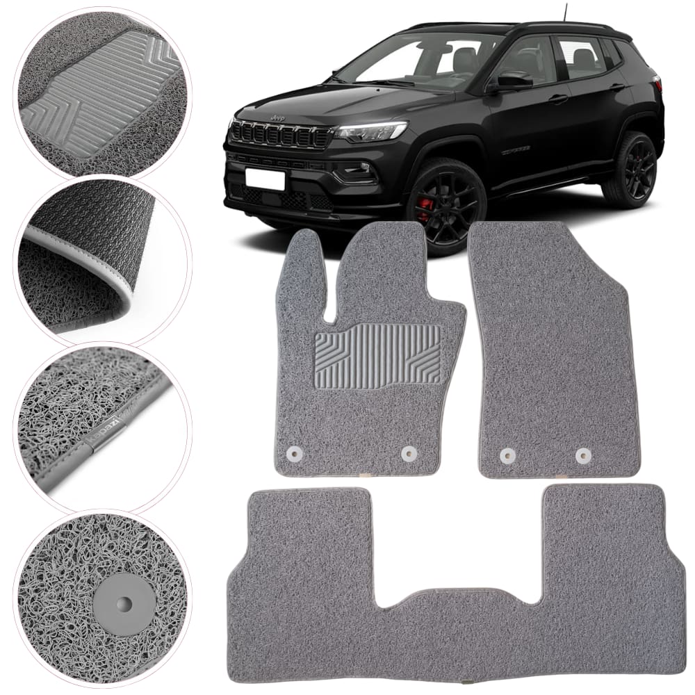 Tapete Kapazi Automotivo Jeep Compass 2017 a 2026 Cinza