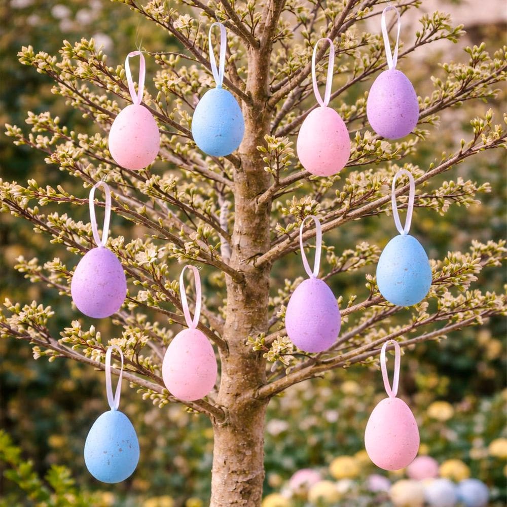 Pendente De Páscoa Ovinhos Colorido Coelho 5x3cm Kit 36pçs