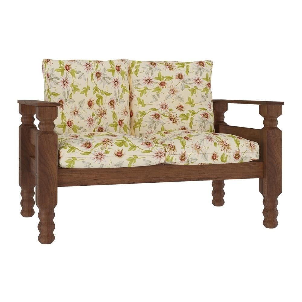 Namoradeira 2 Lugares Madeira Maciça Liz Multimóveis CR7002 Floral Maracujá