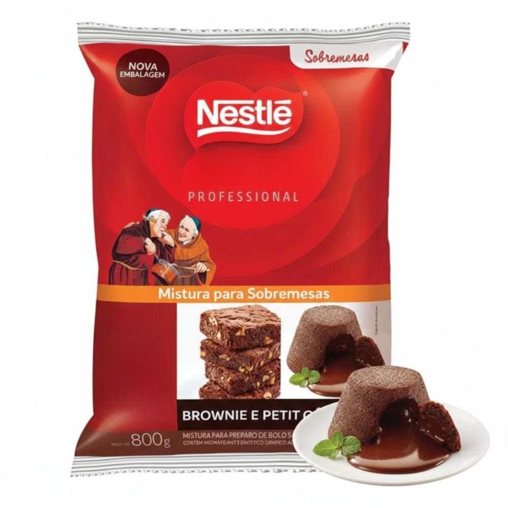 Mistura Para Brownie Chocolate 800g Petit Gateau Sobremesas Nestle