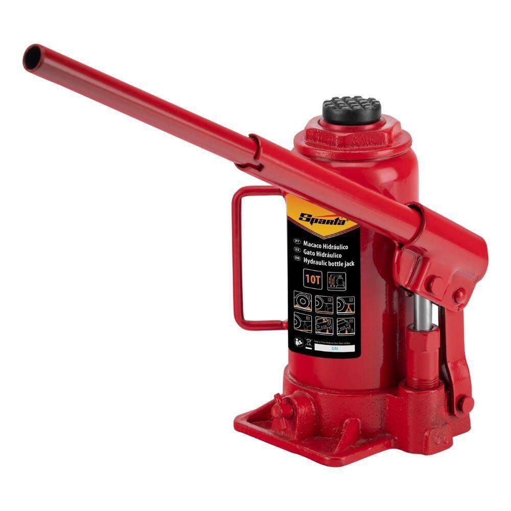 Macaco Hidráulico Garrafa 10t 200-385mm Aço Sparta 5032555