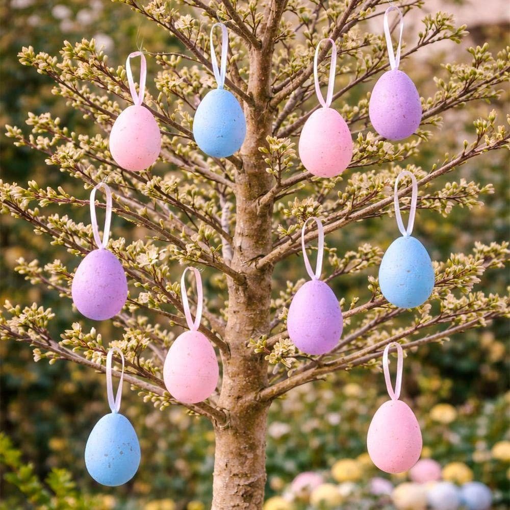 Pendente De Páscoa Ovinhos Colorido Coelho 5x3cm Kit 36pçs