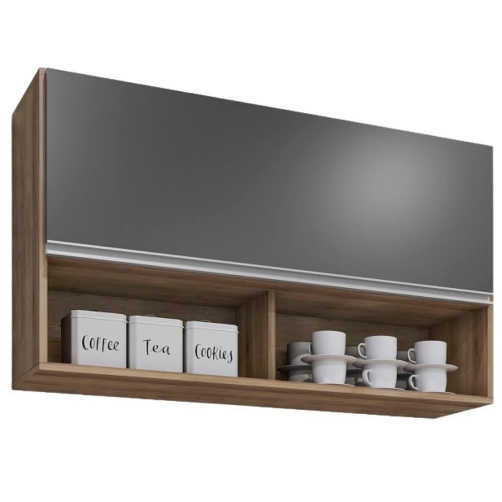 Armario Aereo 1 Porta Bp Laura 100 Cm Freijo Grafite