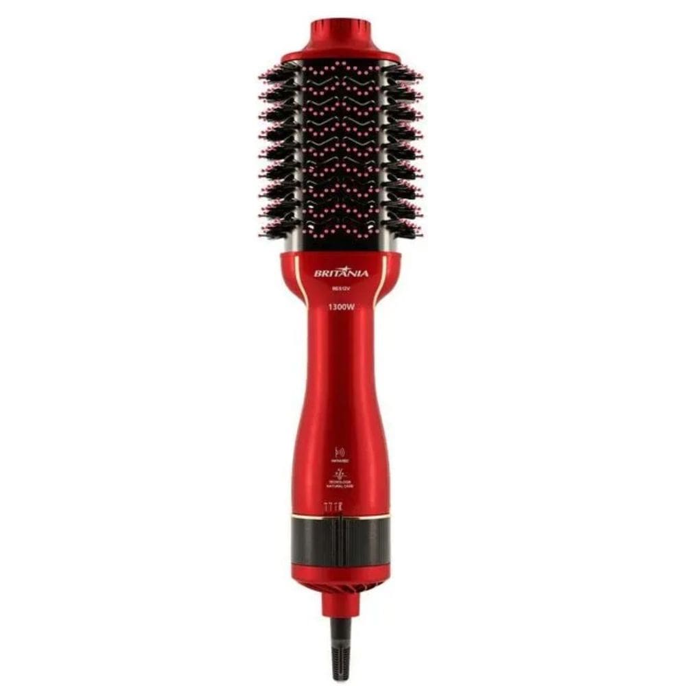 Escova Secadora BES12 Íons Tourmaline 1300W 4 em 1 Cerâmica Luz Infrared Britânia
