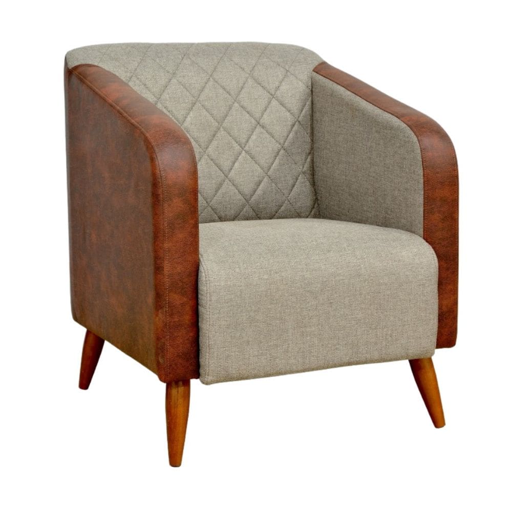 Poltrona Decorativa Silmara Compose com pés em Madeira SMF Decor