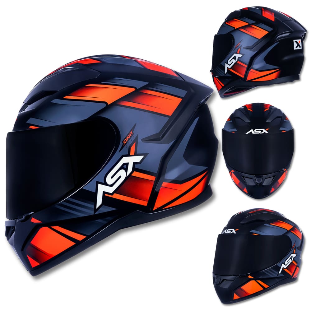 Capacete ASX City Start Preto Cinza e Vermelho