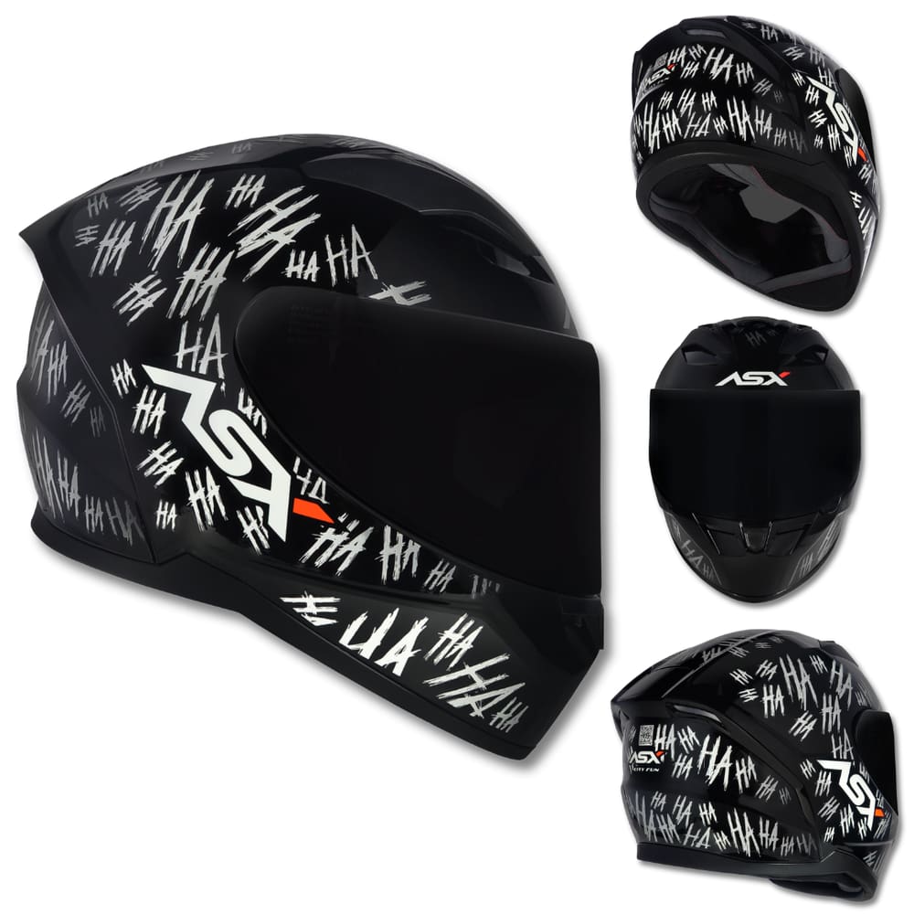 Capacete ASX City Fun Preto e Branco