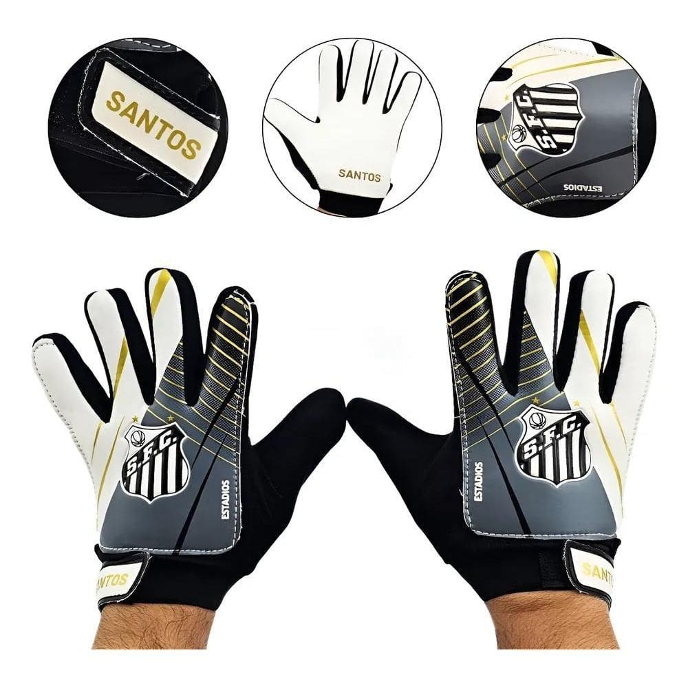 Luva De Goleiro Infantil Oficial Santos - Trein Branco 5