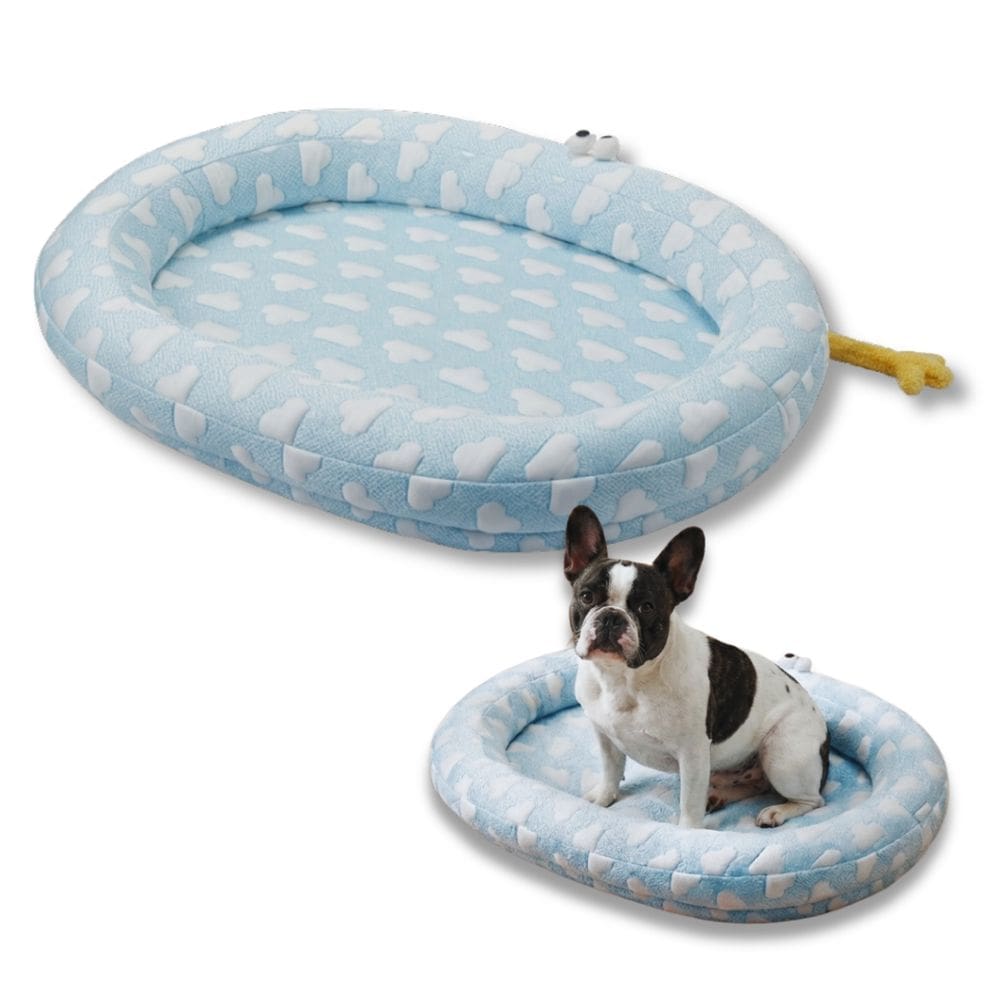 Cama de Pet Oval 75cm x 60cm em Fibra de Poliéster Anti-Alérgica Anatômica Lavável Fundo Impermeável