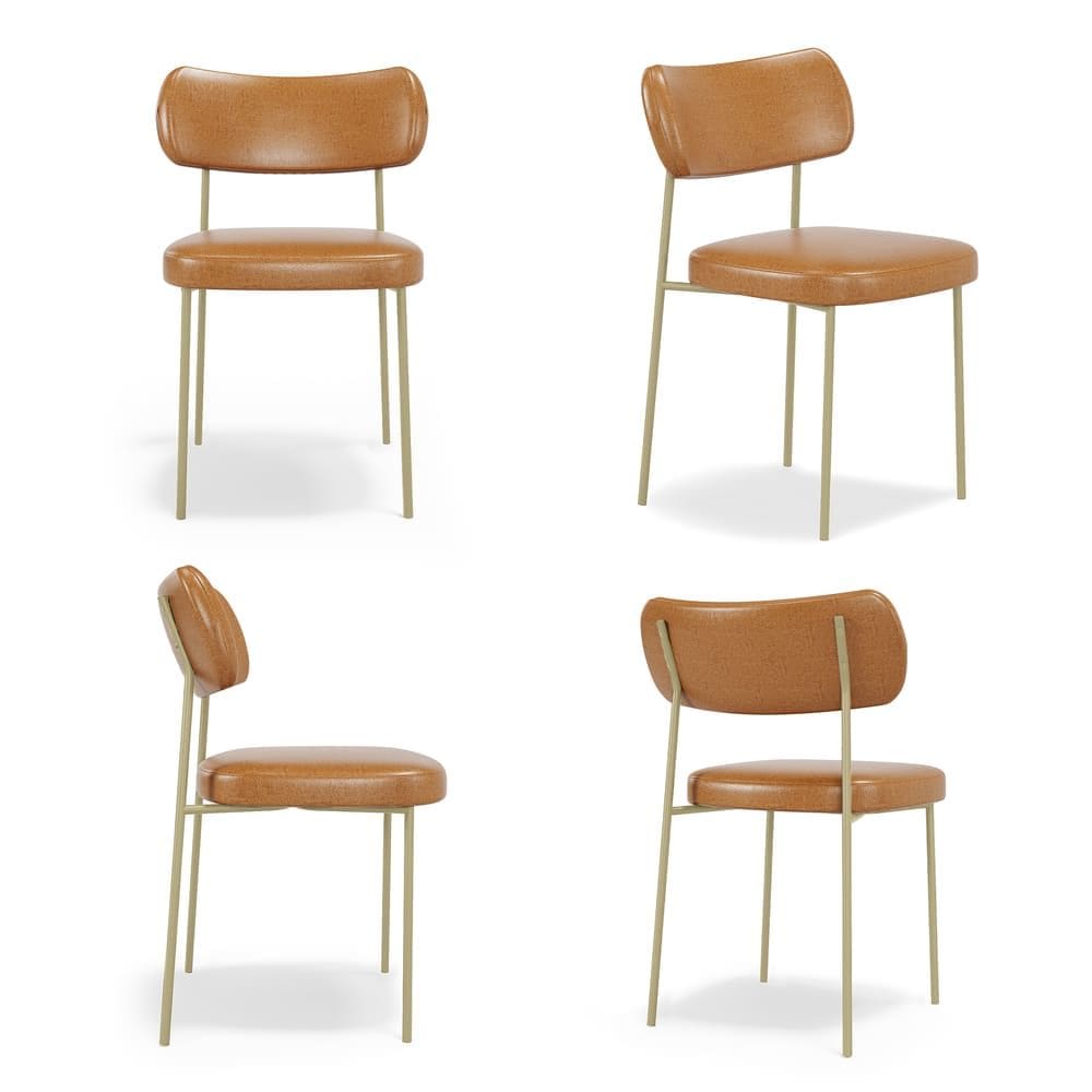 Kit 4 Cadeiras Stela Champanhe  FixaCourino Whisky Sala de Jantar - Vallisa Decor