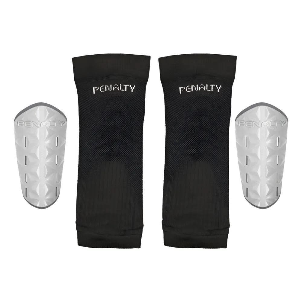 Kit Caneleira Futebol + Porta Caneleira Adulto Penalt Branco